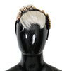 Dolce & Gabbana Black Crystal White Hair Parrucchiera Headband Diadem