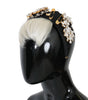 Dolce & Gabbana Black Crystal White Hair Parrucchiera Headband Diadem