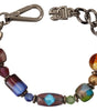 Dolce & Gabbana Multicolor Beaded Silver Chain Bracelet
