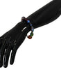 Dolce & Gabbana Multicolor Beaded Silver Chain Bracelet