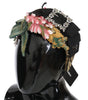 Dolce & Gabbana Multicolor Tiara Floral Crystal Bow Diadem Headband