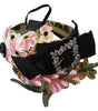 Dolce & Gabbana Multicolor Tiara Floral Crystal Bow Diadem Headband