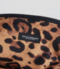 Dolce & Gabbana Blue Logo Print Hand Pouch Leopard Print Toiletry Bag