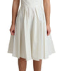 Dolce & Gabbana White Polka Dotted Cotton A-Line Dress