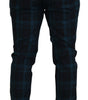 Dolce & Gabbana Blue Purple Plaid Wool Trousers Pants