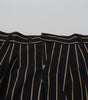 Dolce & Gabbana Black Beige Striped Cotton Stretch Pants