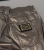 Dolce & Gabbana Silver Metallic Nylon Stretch Pants