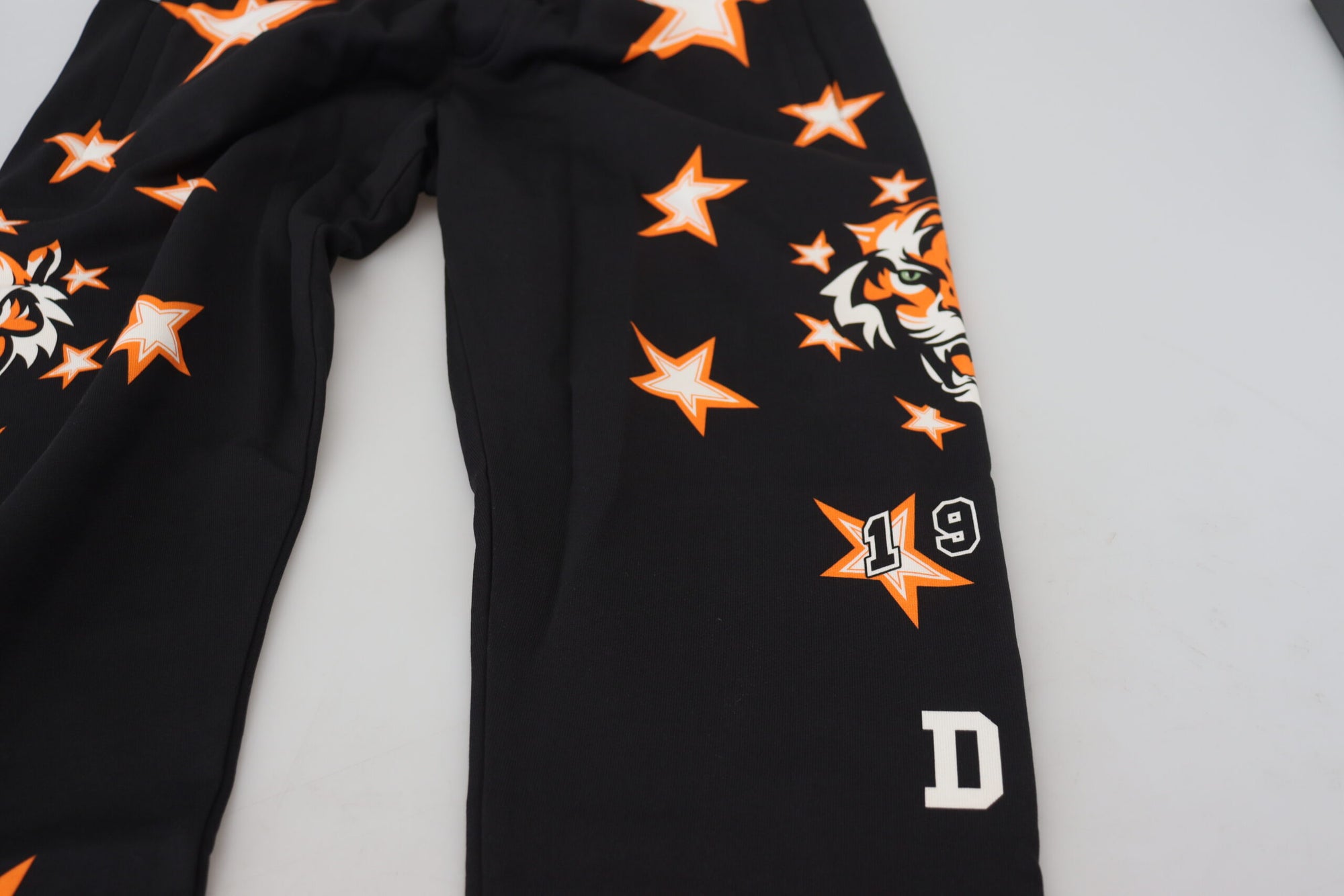 Dolce & Gabbana Black Orange Star Trousers Sport Pants