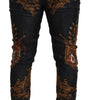 Dolce & Gabbana Gray Silk Baroque Crown Trousers Sport Pants