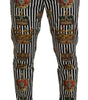 Dolce & Gabbana White Cotton Stretch Crown Trouser Pants