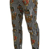 Dolce & Gabbana White Cotton Stretch Crown Trouser Pants