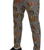 Dolce & Gabbana White Cotton Stretch Crown Trouser Pants