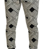 Dolce & Gabbana Black White Cotton Trousers Sport Pants