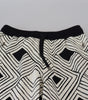 Dolce & Gabbana Black White Cotton Trousers Sport Pants