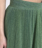 Dolce & Gabbana Metallic Green High Waist A-line Pleated Skirt