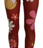 Dolce &amp; Gabbana Floral Red High Waist Leggings