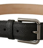 Dolce & Gabbana Black Calf Leather Brown Backend Belt