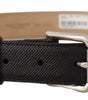 Dolce & Gabbana Black Calf Leather Brown Backend Metal Buckle Belt