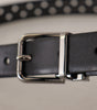 Dolce & Gabbana Black Calf Leather Perforated Metal Buckle Belt