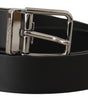 Dolce & Gabbana Black Casual Calf Leather Logo Metal Buckle Belt