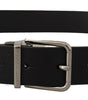 Dolce & Gabbana Black Casual Calf Leather Logo Metal Buckle Belt