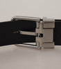 Dolce & Gabbana Black Casual Calf Leather Logo Metal Buckle Belt