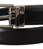 Dolce & Gabbana Black Calf Leather Metal Logo Buckle Belt