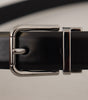 Dolce & Gabbana Black Calf Leather Metal Logo Buckle Belt