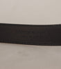 Dolce & Gabbana Black Calf Leather Logo Engraved Metal Buckle Belt