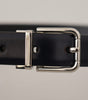 Dolce & Gabbana Black Calf Leather Classic Logo Metal Buckle Belt