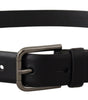 Dolce & Gabbana Black Calf Leather Classic Logo Metal Buckle Belt