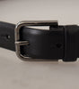 Dolce & Gabbana Black Calf Leather Classic Logo Metal Buckle Belt