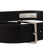 Dolce & Gabbana Black Calf Leather Logo Engraved Metal Buckle Belt