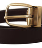 Dolce & Gabbana Dark Brown Calf Leather Gold Tone Metal Buckle