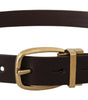 Dolce & Gabbana Dark Brown Calf Leather Gold Tone Metal Buckle