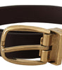 Dolce & Gabbana Dark Brown Calf Leather Gold Tone Metal Buckle
