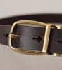 Dolce & Gabbana Dark Brown Calf Leather Gold Tone Metal Buckle
