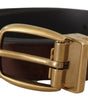 Dolce & Gabbana Brown Leather Classic Vintage Metal Buckle Belt
