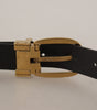Dolce & Gabbana Brown Leather Classic Vintage Metal Buckle Belt