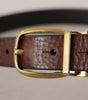 Dolce & Gabbana Brown Leather Classic Vintage Metal Buckle Belt