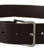 Dolce & Gabbana Brown Solid Calf Leather Logo Metal Buckle Belt