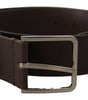 Dolce & Gabbana Brown Solid Calf Leather Logo Metal Buckle Belt