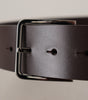 Dolce & Gabbana Brown Solid Calf Leather Logo Metal Buckle Belt