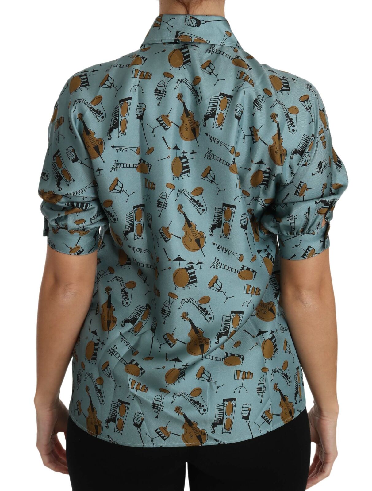 Dolce & Gabbana Élégant chemisier en soie multicolore avec col