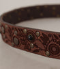 Dolce & Gabbana Brown Calf Leather Embossed Gold Metal Buckle