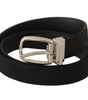 Dolce & Gabbana Belt Black Calf Leather Silver Tone Metal Buckle