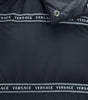 Versace Elegant Black Logo Band Vest with Detachable Hood