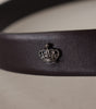 Dolce & Gabbana Dark Purple Leather Box Borchia Metal Buckle Belt