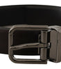 Dolce & Gabbana Dark Purple Leather Box Borchia Metal Buckle Belt