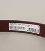Dolce & Gabbana Maroon Calf Leather Silver Tone Metal Buckle Belt